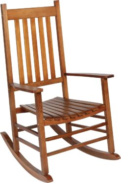 Woodlawn&Home Mission Style Rocking Chair, Natural Hardwood 100040