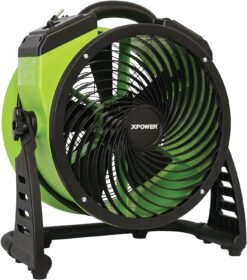 XPOWER FC-200 Heavy Duty Industrial High Velocity Whole Room Air Mover Air Circulator Utility Floor Fan, 4 Speeds, Timer, 13 inch, 1300 CFM