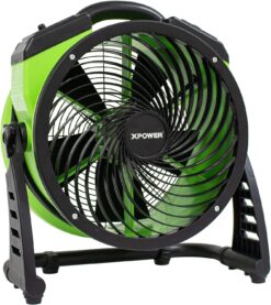 XPOWER FC-250D DC Motor Heavy Duty Industrial High Velocity Whole Room Air Mover Air Circulator Utility Floor Fan, Variable Speed, Timer, 13 inch, 1560 CFM