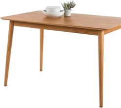 ZINUS Jen 47 Inch Dining Table, Solid Wood Kitchen Desk, Easy Assembly, Natural Brown