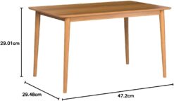 ZINUS Jen 47 Inch Dining Table, Solid Wood Kitchen Desk, Easy Assembly, Natural Brown