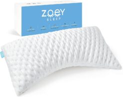Zoey Sleep Side Sleep Pillow for Neck and Shoulder Pain Relief - Adjustable Memory Foam Bed Pillows for Sleeping - Soft Plush Machine Washable Pillow Cover - King Size Bed Pillow 19