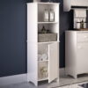 RiverRidge Home Medford Tall Bath Cabinet with 1-Door, 2 Open Shelves and 2 Interior Shelves, White