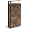 HAIOOU Wooden Shoe Cabinet with 3 Flip Drawers, Freestanding Shoe Rack Storage Organizer for Entryway, 15-18 pairs, Rustic Brown