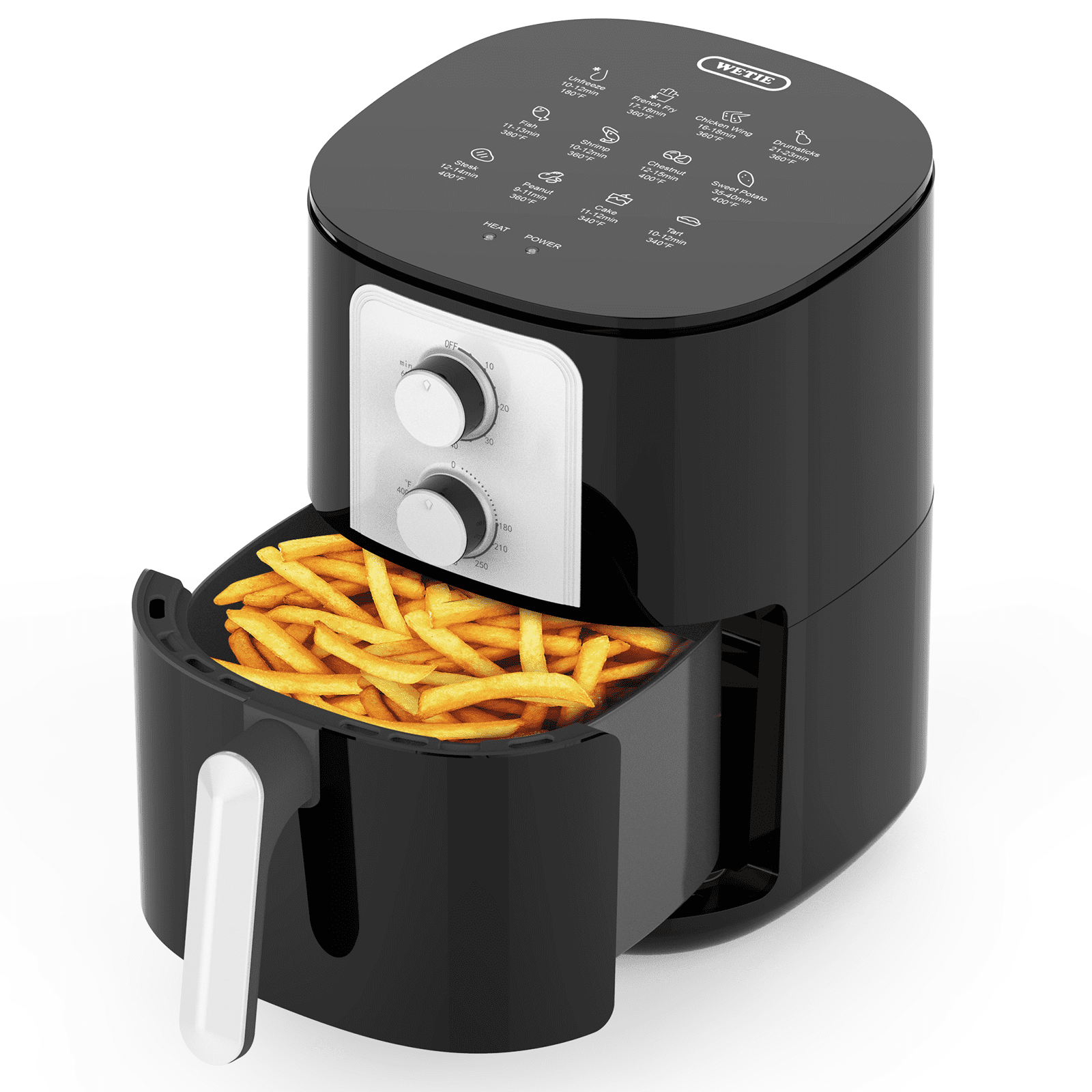WETIE Air Fryer, 4QT 1400W Airfryer, 5-in-I, 176°F to 400ºF, Overheat  Protection, Easy Cleaning