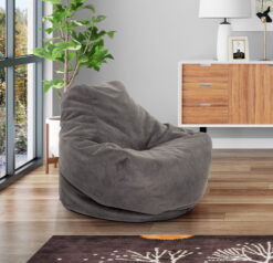 Mainstays Soft-Sided Microfiber Bean Bag Lounger Chair, Mocha