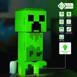 Minecraft Green Creeper Body 12 Can Mini Fridge 8L 2 Door Ambient Lighting 25.2