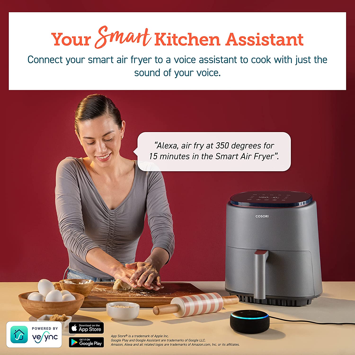 COSORI Smart Air Fryer, Lite 4 QT Compact 7-in-1 Oven, Preheat and Keep  Warm, Voice Control, Dishwasher-Safe, Truffle Gray