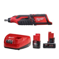 Milwaukee 48-59-2424-2460-20 M12 12V Lithium-Ion Cordless Rotary Tool with One M12 4.0 Ah and One M12 2.0 Ah Battery Pack and Charger