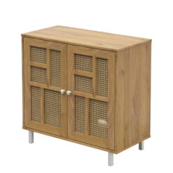 Accent Cabinet with Woven Cane Door Panels in Campbell Oak