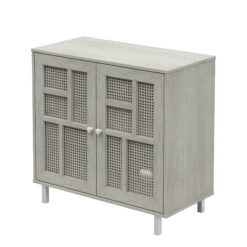 Accent Cabinet with Woven Cane Door Panels in Fairfax Oak