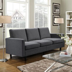 Alden Design Contemporary Fabric 3-Seater Sofa, Gray