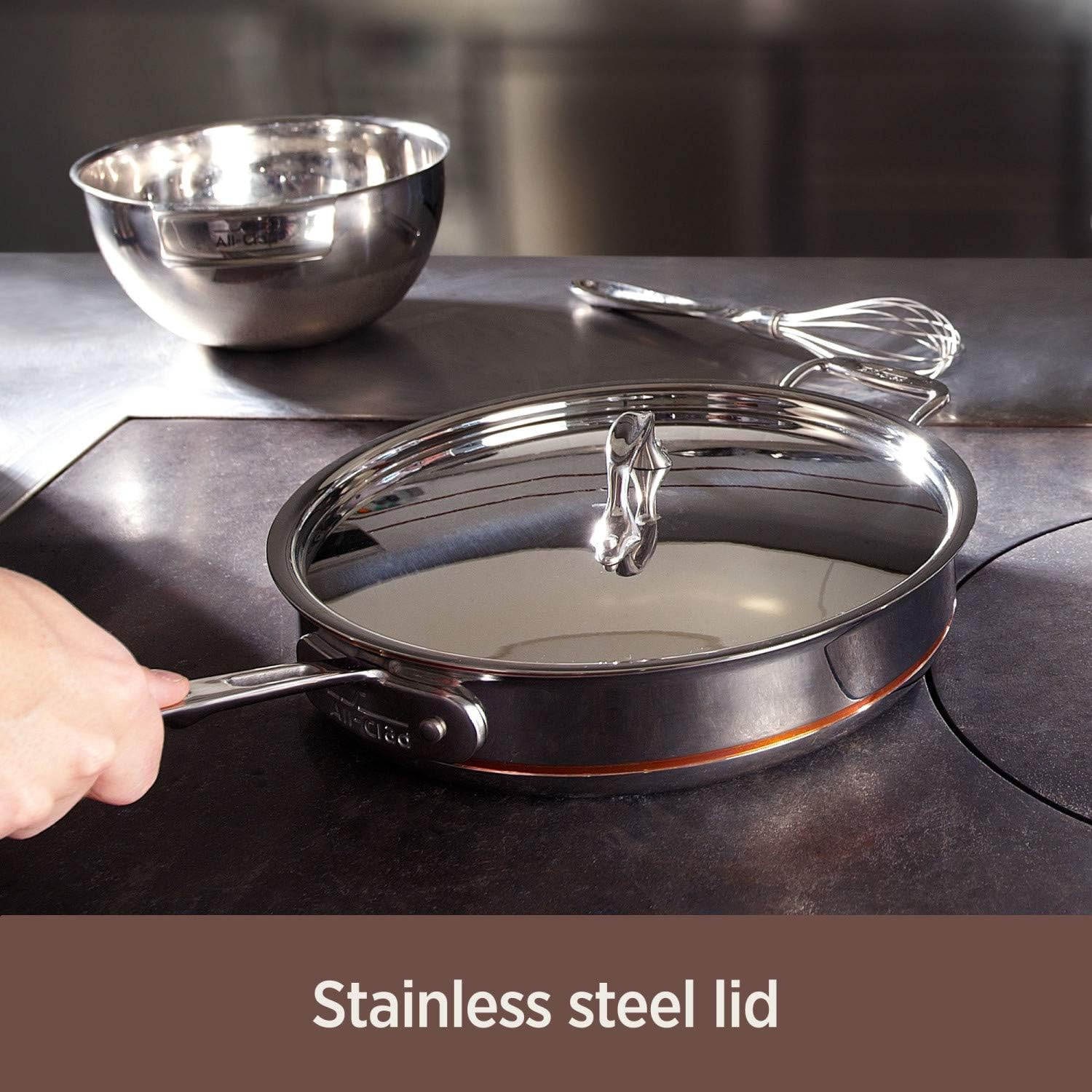 All-Clad Copper Core 5-Ply Stainless Steel Sauté Pan with Steel