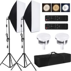 Andoer Studio Photography Light kit Softbox Lighting Set with 85W 2800K-5700K Bi-Color Temperature LED Light