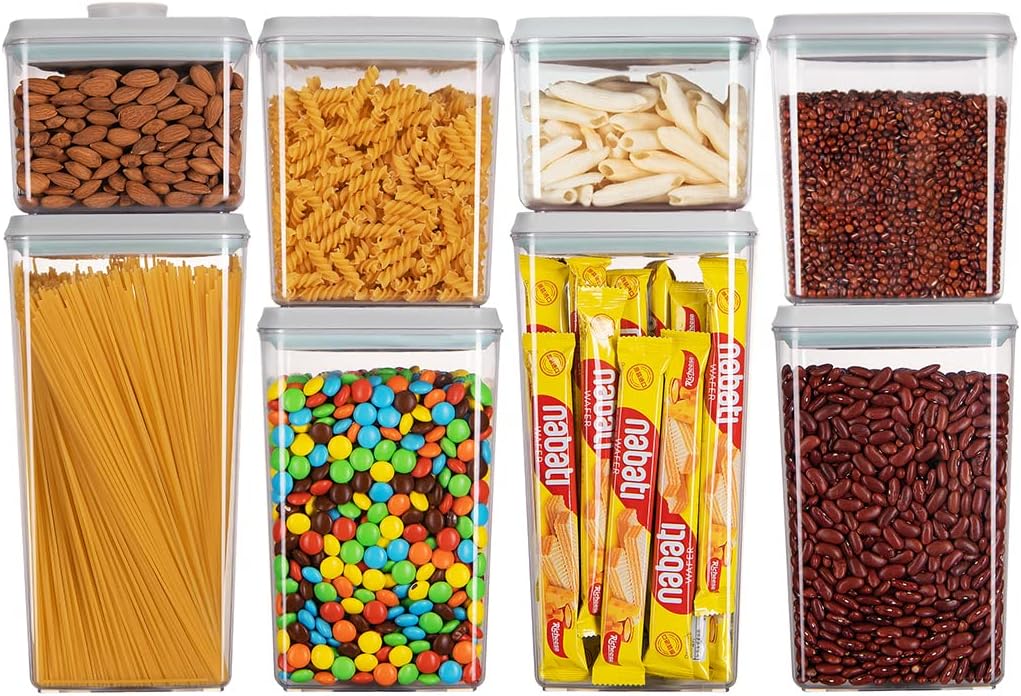 Kitchen Storage Box Plastic Organizer Boxes Cereal Dispenser Flour Pasta  Coffee Food Storage Container with Lid, Leak Proof