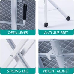 BKTD Ironing Board, Heat Resistant Cover Iron Board with Steam Iron Rest, Non-Slip Foldable Ironing Stand. Heavy Sturdy Metal Frame Legs Iron Stand (Blue White)