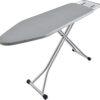 BKTD Ironing Board, Heat Resistant Cover Iron Board with Steam Iron Rest, Non-Slip Foldable Ironing Stand. Heavy Sturdy Metal Frame Legs Iron Stand(13 34 53 Inches) Silver Gray Color