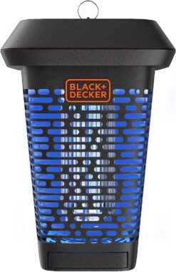 BLACK+DECKER Bug Zapper, Electric UV Insect Catcher & Killer for Flies, Mosquitoes, Gnats & Other Small to Large Flying Pests, 1 Acre Outdoor Coverage for Home, Deck, Garden, Patio, Camping & More