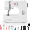 BUXFMHT Sewing Machine, Mini Sewing Machine, Electric Portable Sewing Machine for Beginners, 12 Stitch Dual Speed with Foot Pedal & Sewing Kit