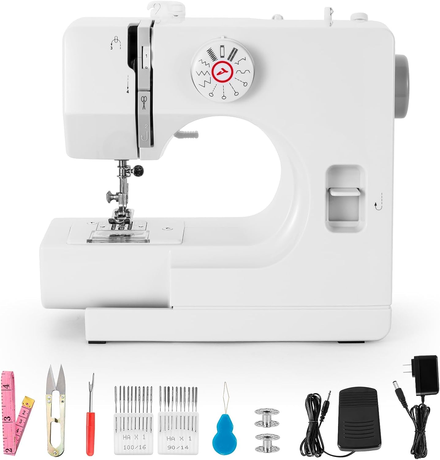BUXFMHT Sewing Machine, Mini Sewing Machine, Electric Portable Sewing  Machine for Beginners, 12 Stitch Dual Speed with Foot Pedal & Sewing Kit