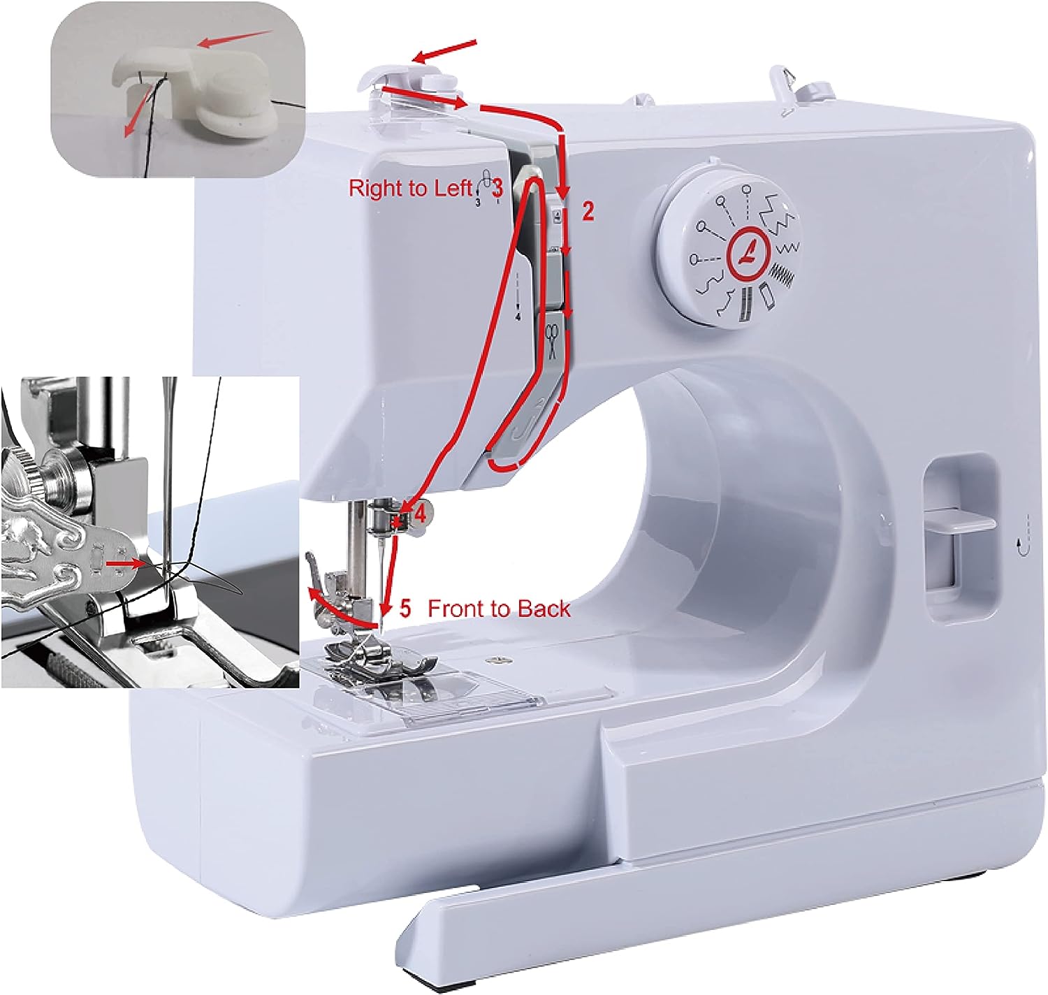 Portable Electric Mini Sewing Machine with Foot Pedal & Sewing Kit for  Beginners