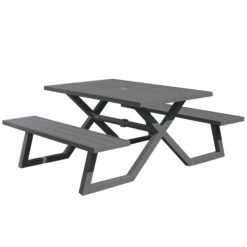 Banquet Deluxe 5ft Aluminum Picnic Table, Charcoal