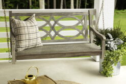 Barrington&Home 4' Decorative Porch Swing in Gray Wire Finish with Chains