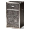Baxton Studio Cosette Vintage Industrial Silver Metal Floral Accent Cabinet