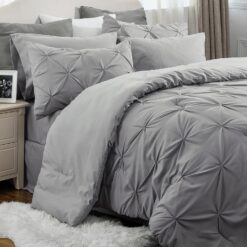 Bedsure Full Size Comforter Sets - Bedding Sets Full 7 Pieces, Bed in a Bag Grey Bed Sets with Comforter, Sheets, Pillowcases & Shams, Adult & Kids Bedding