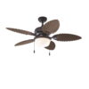 Better Homes & Gardens Clara 52" Bronze Ceiling Fan, Palm Leaf, 5 Blade, LED Light, Indoor/ Outdoor