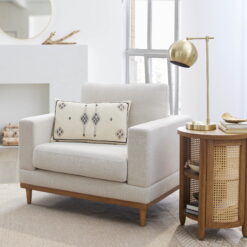 Better Homes & Gardens Springwood Wood Frame Accent Chair, Light Honey Finish