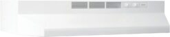 Broan-NuTone BUEZ121WW Ductless Under-Cabinet White Range Hood Insert with Lights, 21-Inch
