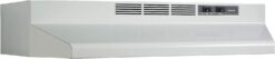 Broan- NuTone F403601 36-inch Under-Cabinet 4-Way Convertible Range Hood with 2-Speed Exhaust Fan and Light, White