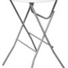 Byliable 32In Cocktail Table, Round High Top Folding Table, Indoor Outdoor Plastic Bar Height Table for Patio, Backyard, Dining Room, Parties, Weddings, with Removable Legs, Granite White