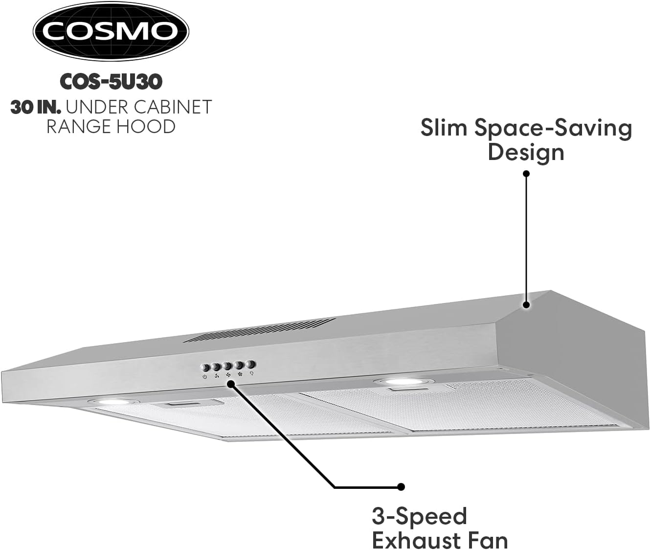  COSMO 5U30 30 in. Under Cabinet Range Hood with Ducted