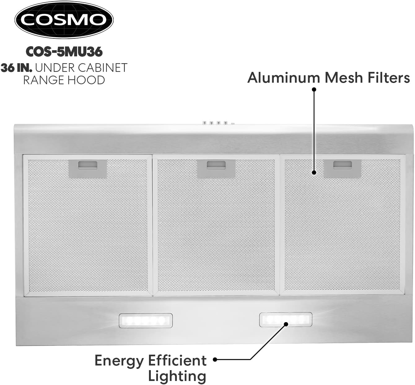 COS-5MU30, 30″ Under Cabinet Stainless Steel Range Hood with Aluminum Mesh  Filters
