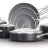 Calphalon 11-Piece Pots and Pans Set, Oil-Infused Ceramic Cookware with Stay-Cool Handles, PTFE- and PFOA-Free, Dark Grey