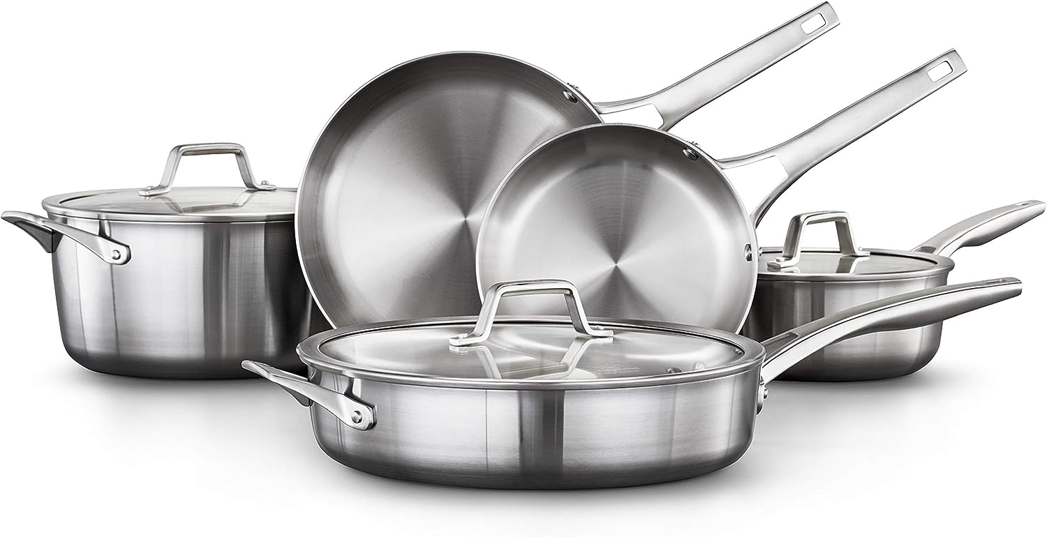 Calphalon 13-Piece Pots and Pans Set, Stainless Steel Kitchen