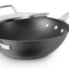 Calphalon Signature Hard-Anodized Nonstick 12-Inch Flat Bottom Wok with Cover