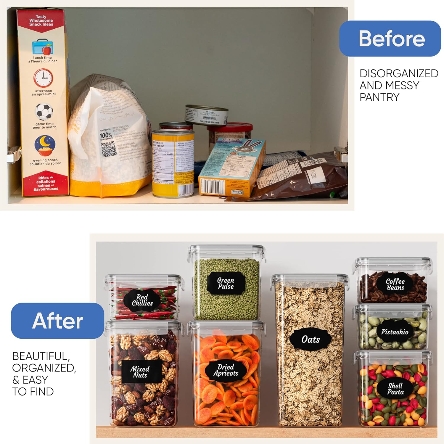 Airtight Food Storage Container Set - 24 Piece, Kitchen & Pantry