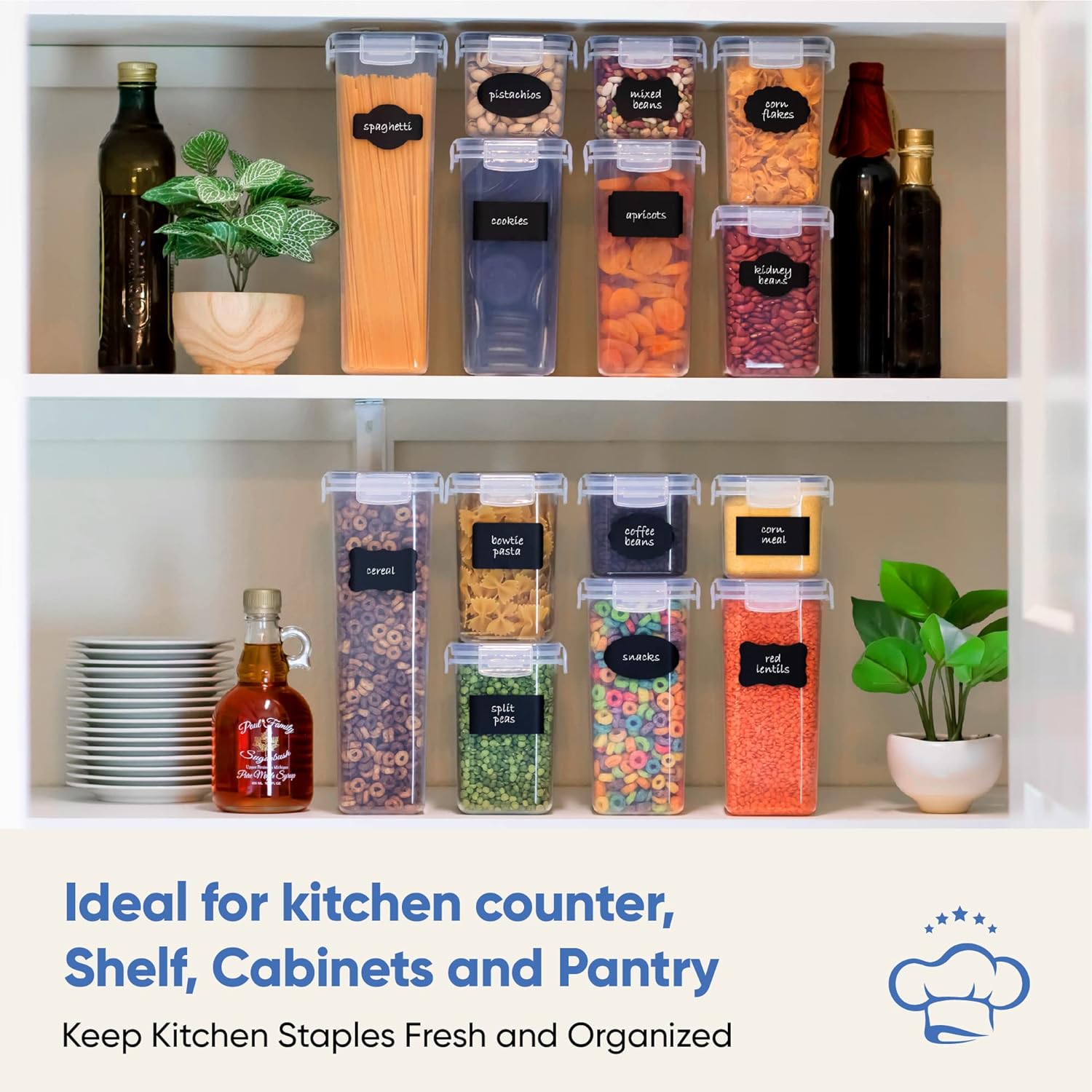 Chef's Path Airtight Food Storage Container Set - 24 Piece, Kitchen &  Pantry Organization, BPA-Free, Plastic