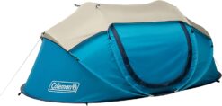 Coleman Pop-Up Camping Tent with Instant Setup, 4 Person Tent Sets Up in 10 Seconds, Includes Pre-Assembled Poles, Adjustable Rainfly, and Taped Floor Seams