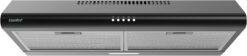 Comfee' Range Hood 30 inch, Under Cabinet Ducted/Ductless Convertible Slim Vent Hood, Durable Stainless Steel Kitchen Stove Hood, 3 Speed Exhaust Fan and 2 LED Lights Range Hood (Black)