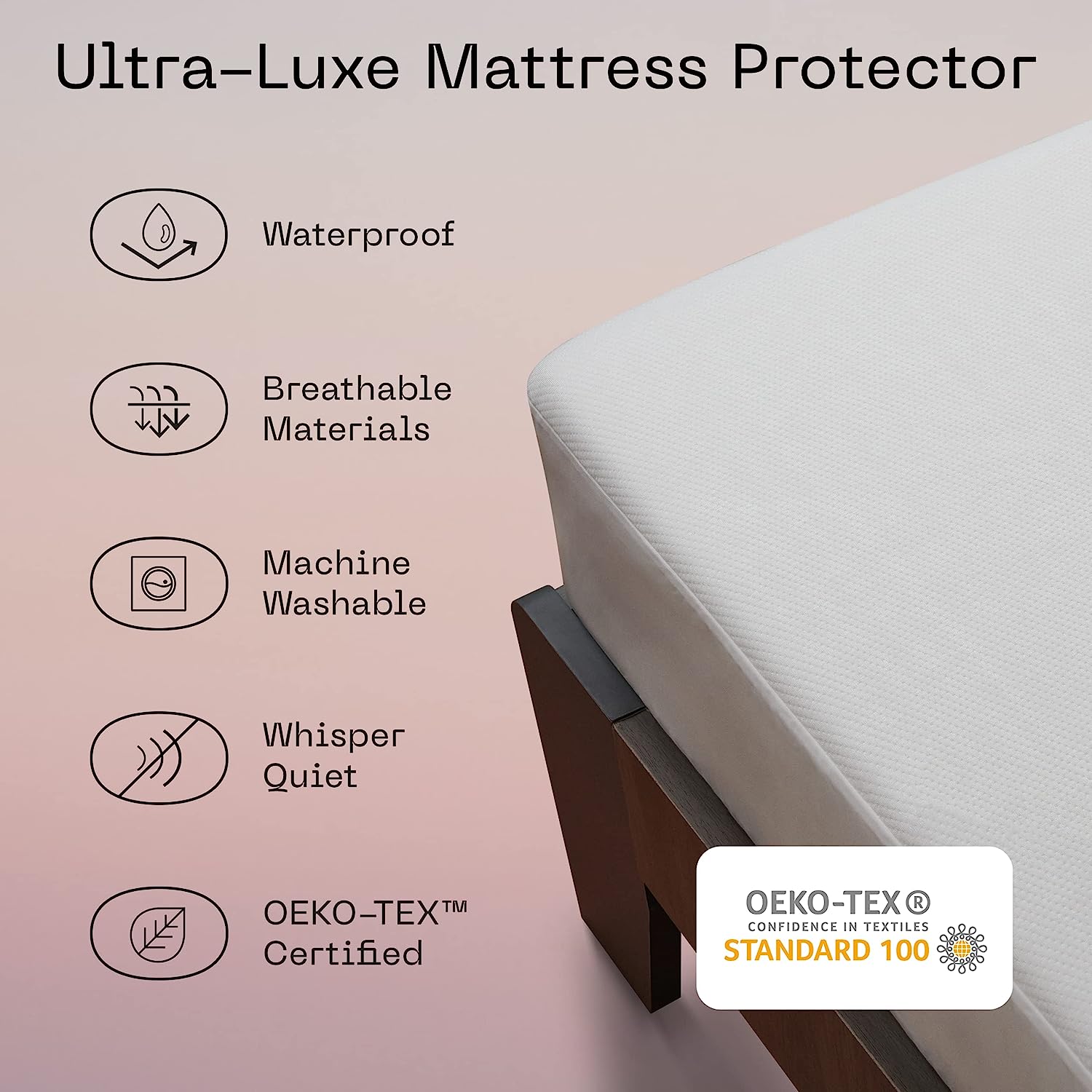 SureGuard Full Size Mattress Protector - 100% Waterproof, Hypoallergenic - Premium Fitted Cotton Terry Cover