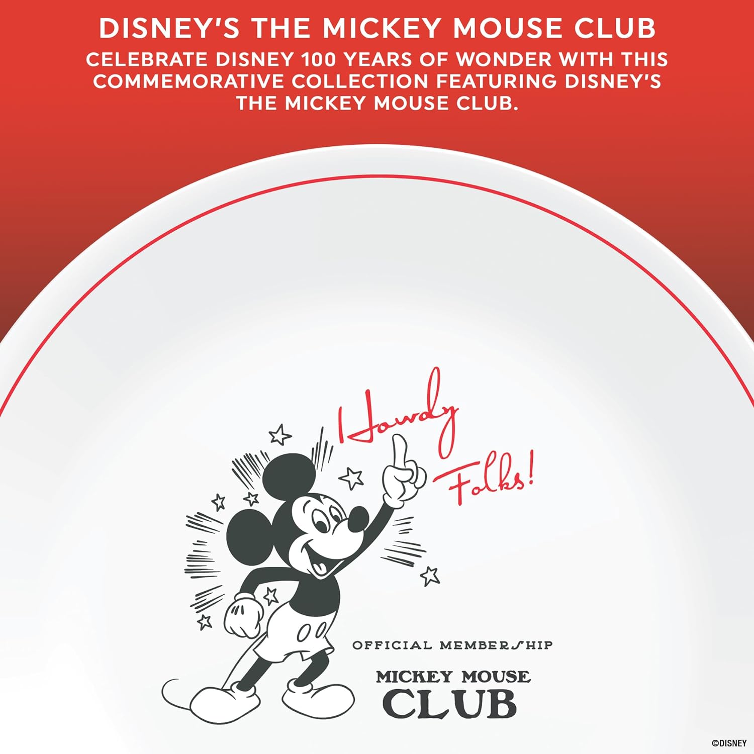 Corelle Vitrelle Micky-Mouse 12-PC Glass Dinnerware Set (Service for 4),  10.5 Dinner Plates, 8.5 Salad Plates, 16-Oz Soup Cereal Bowls-Disney  Commemorative Series