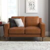 DHP Bryanna Loveseat 2 Seater Sofa , Camel Faux Leather