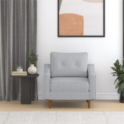 DHP Flex Zion Modular Armless Sofa Chair - Single Seat Only, Gray Linen