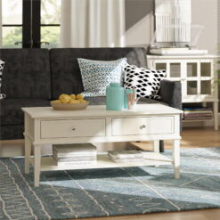 Desert Fields Eclectic Boho Coffee Table, Soft White