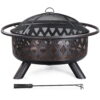Easyfashion 36" Round Metal Finish Iron Fire Pit