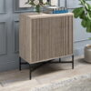 Evelyn&Zoe Modern/Contemporary 28" Wide Antiqued Gray Oak Accent Cabinet